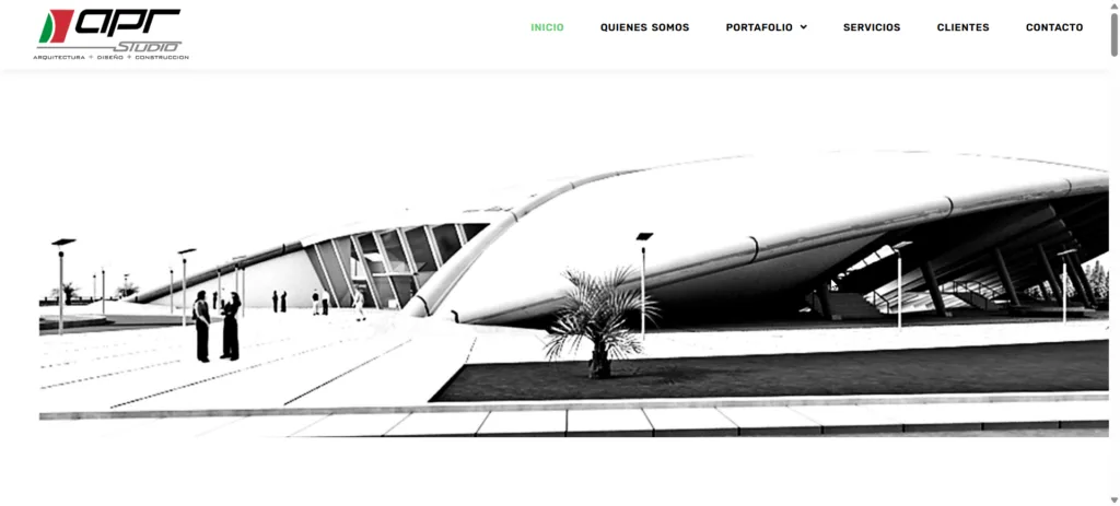 Página web de APR Studio, diseñada por Creati Digital Media