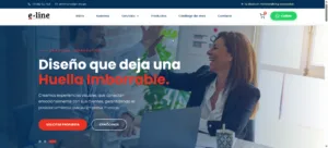 Página web de e-line, empresa de logística y distribución, diseñada por Creati Digital Media